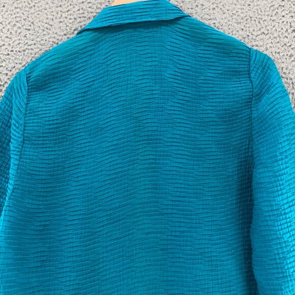 Chicos Top Womens 3 US Extra Large Blue Travelers Open Kimono Long Sleeve Layer - Picture 4 of 10